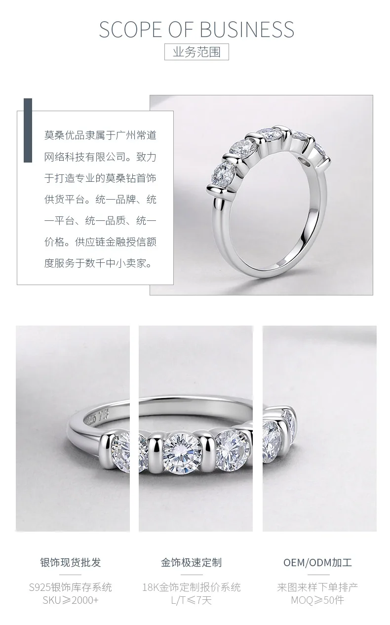 R52592-BMC Silver 18K White Gold Round Moissanite Confession Ring Women