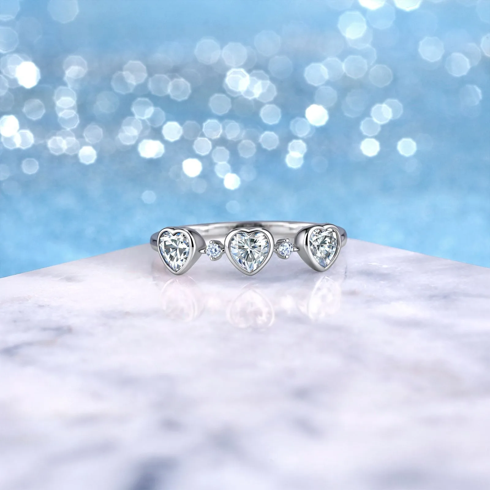 SR0738301 S925 Silver 18K Gold Heart Moissanite Cute Confession Ring Women's Ring 0.9ct