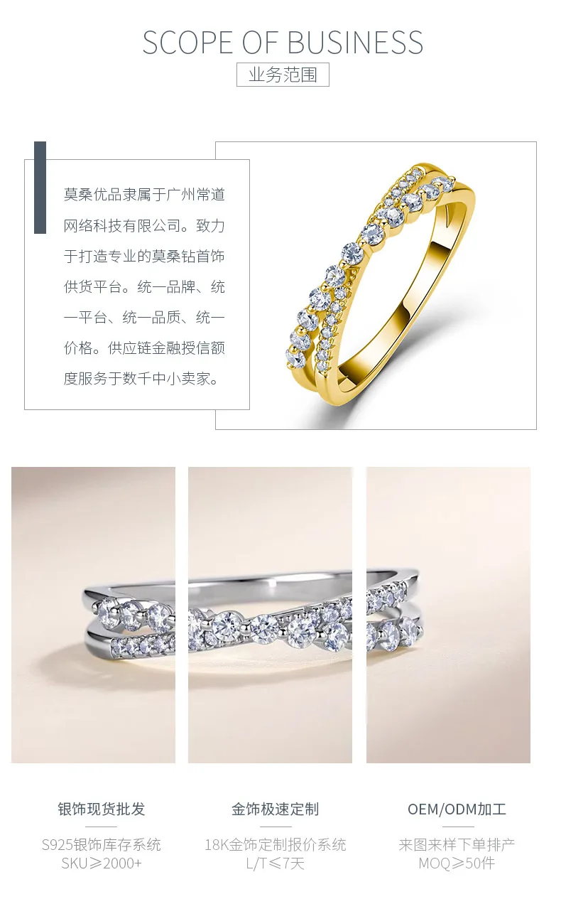 SR0486103 S925 Silver 18K Gold Full Pavé Moissanite Band Ring Anniversary Ring 0