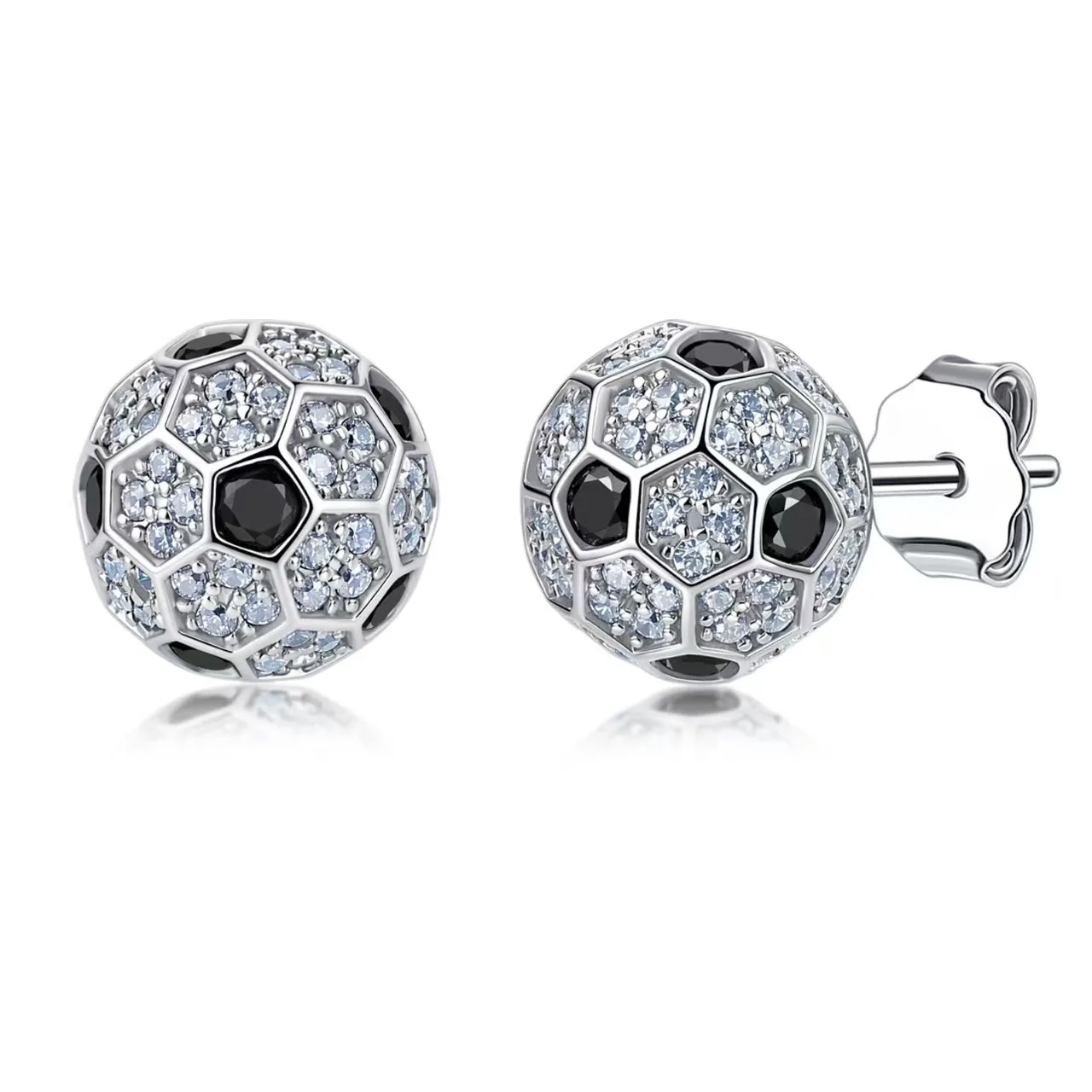 SE0854701 S925 Silver 18K Gold Moissanite Earrings 1.2ct