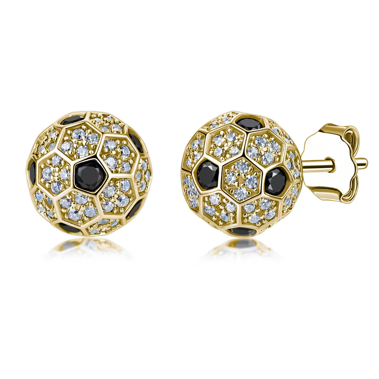 SE0854701 S925 Silver 18K Gold Moissanite Earrings 1.2ct