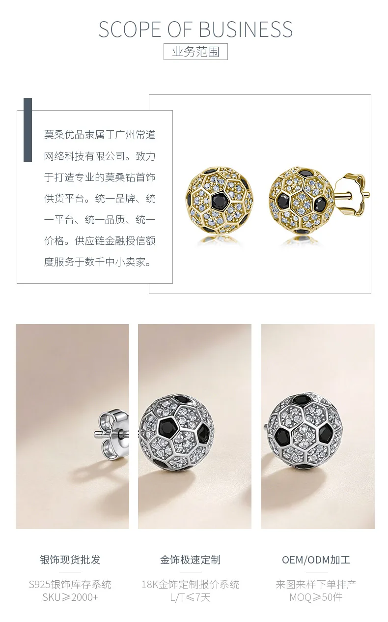 SE0854701 S925 Silver 18K Gold Moissanite Earrings 1.2ct detail 3