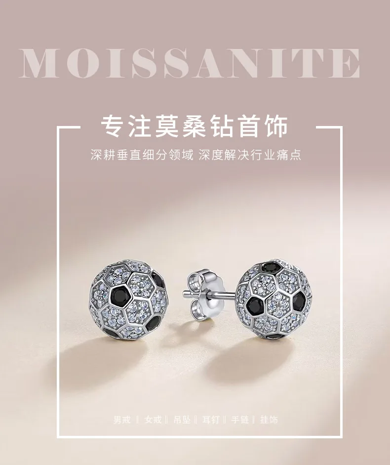SE0854701 S925 Silver 18K Gold Moissanite Earrings 1.2ct detail 1