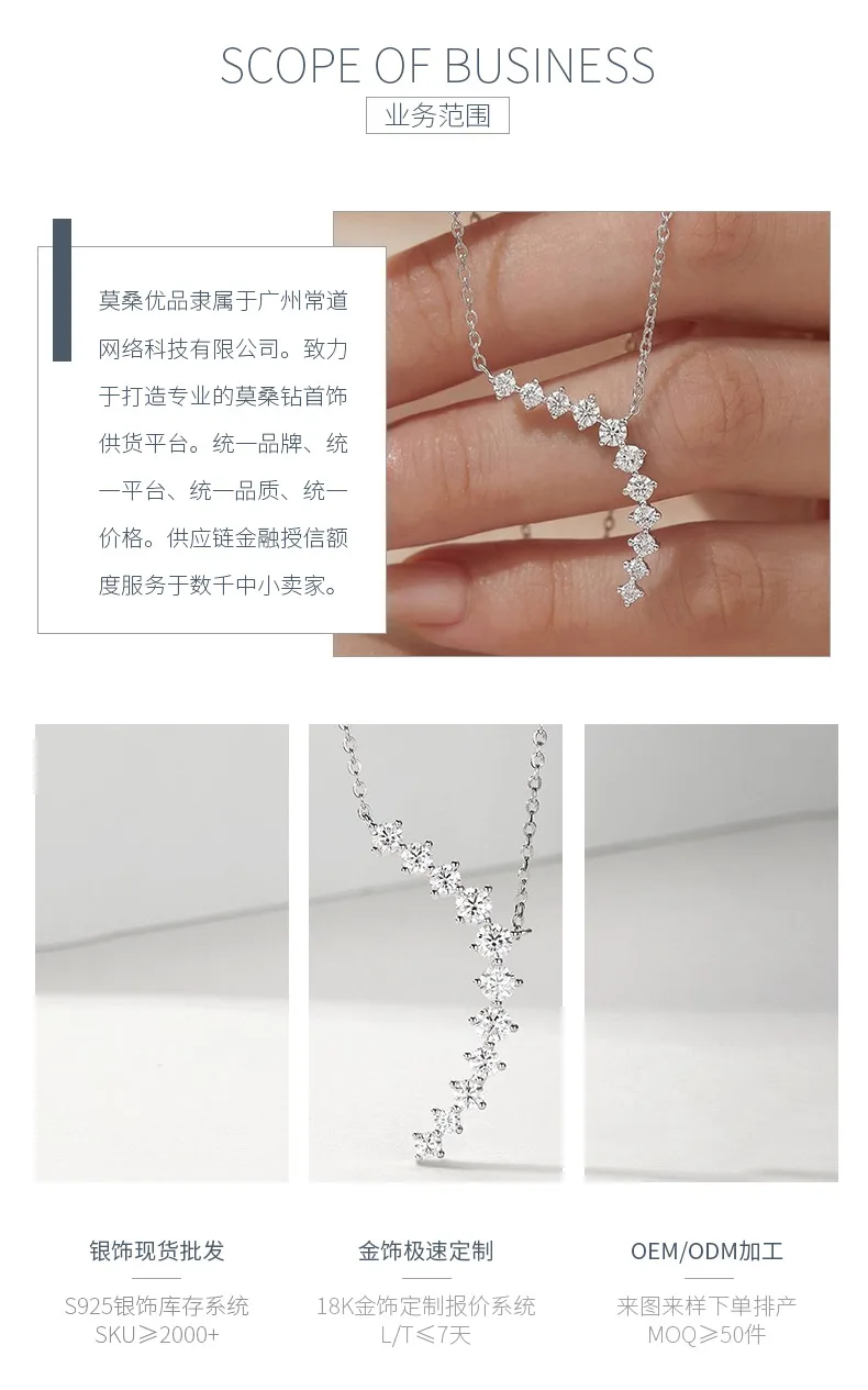 MP0147 S925 Silver 18K White Gold Moissanite Necklace 1.42ct detail 3