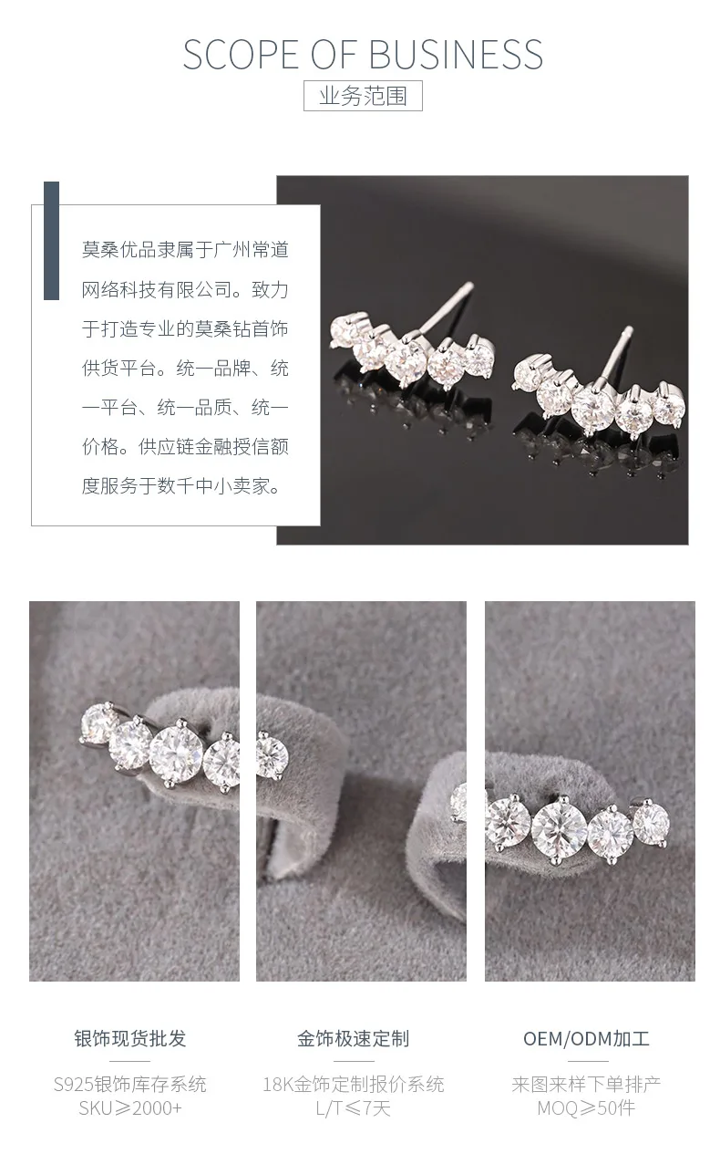 ME0063 S925 Silver 18K White Gold Round Moissanite Star Stud Earrings 1.04ct det