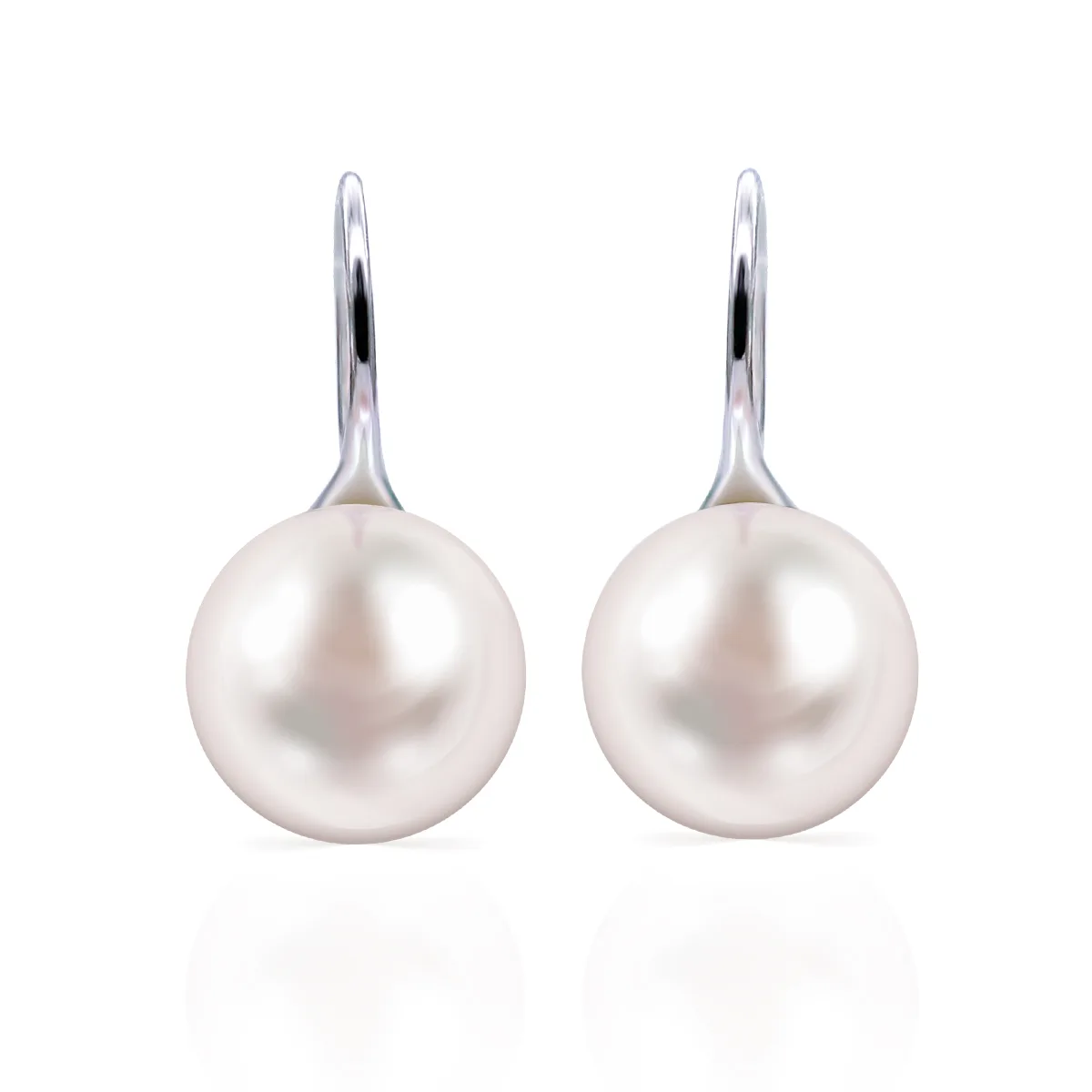 37S S925 Silver 18K Gold Freshwater Pearl Earrings/ Pearl 10mm