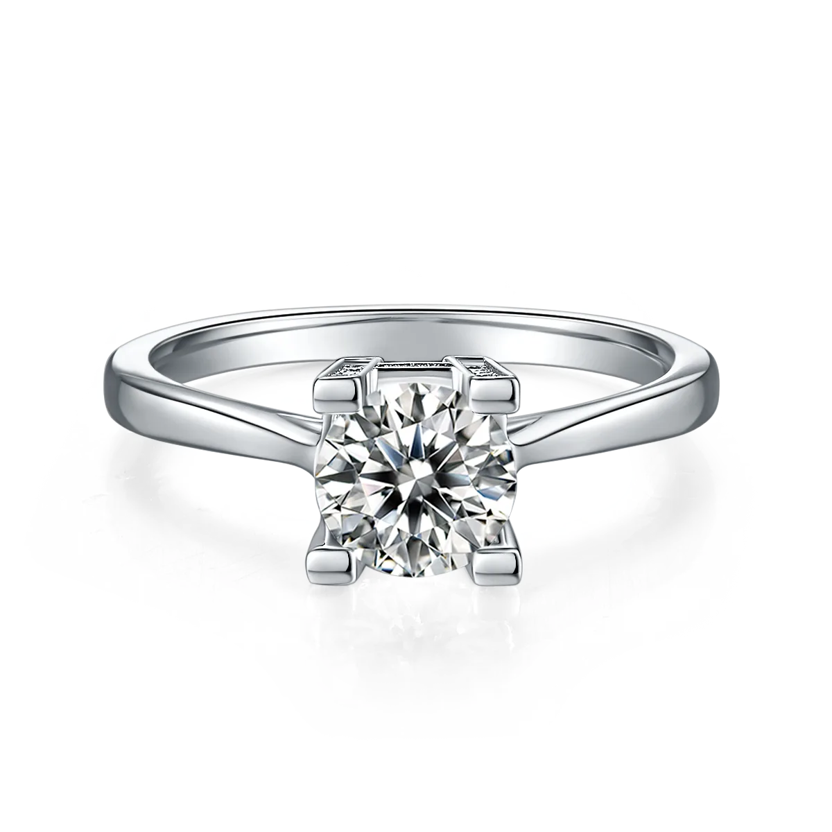 Straight-Band V HWLetter Letter S925 White-Gold-Plated Silver Lab-Grown Diamond Wedding Band Women's Ring 1ct D