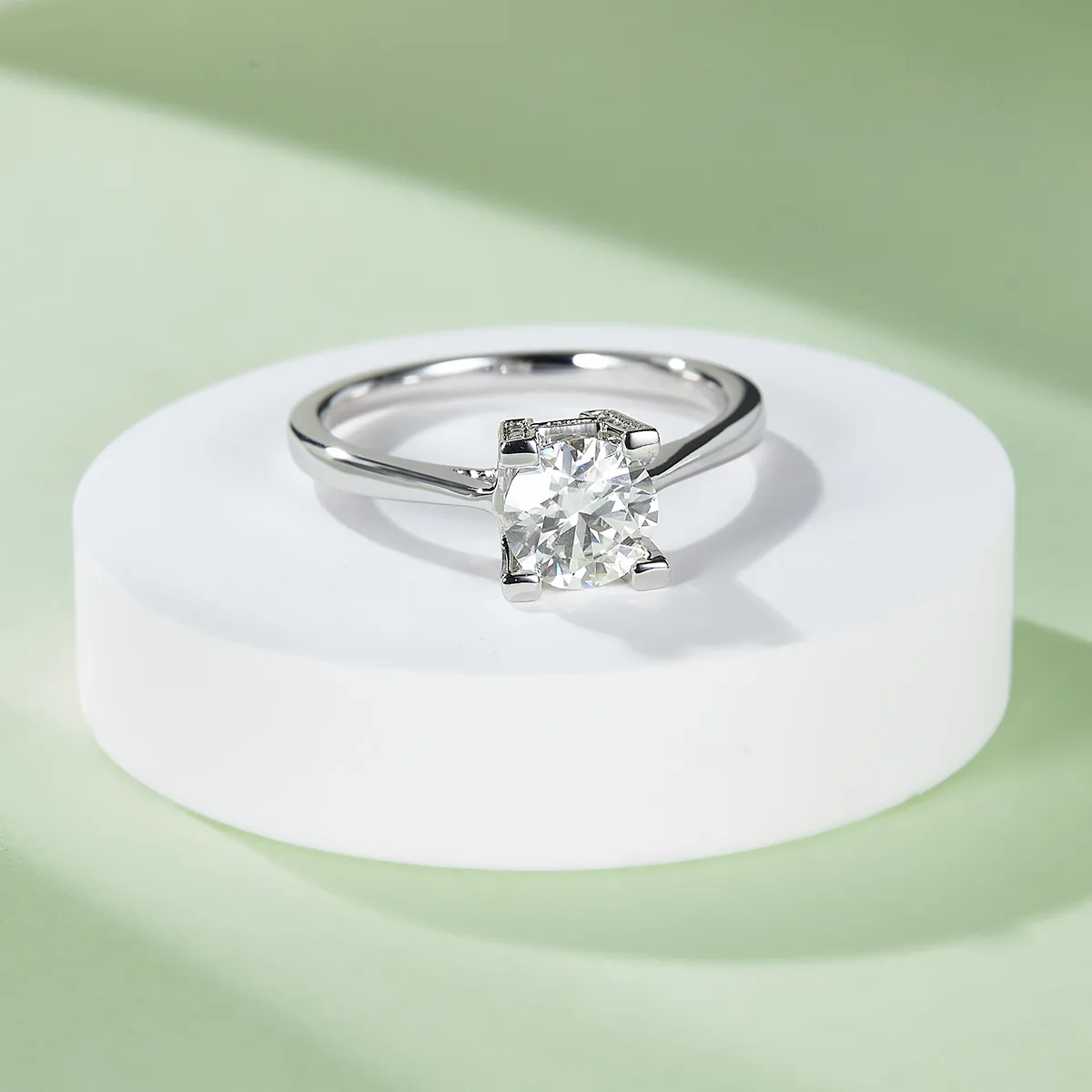Straight-Band V HWLetter Letter S925 White-Gold-Plated Silver Lab-Grown Diamond Wedding Band Women's Ring 1ct D