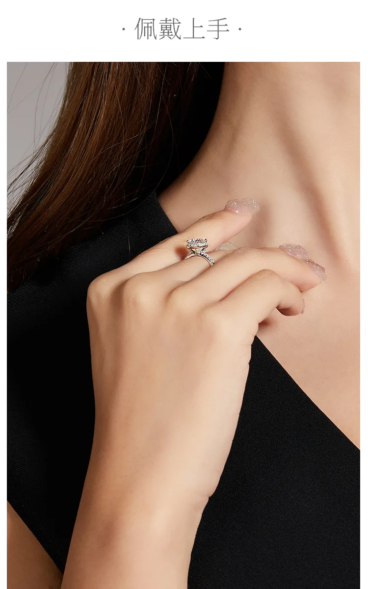 Classic Round Bezel S925 White-Gold-Plated Silver Lab-Grown Diamond Engagement R