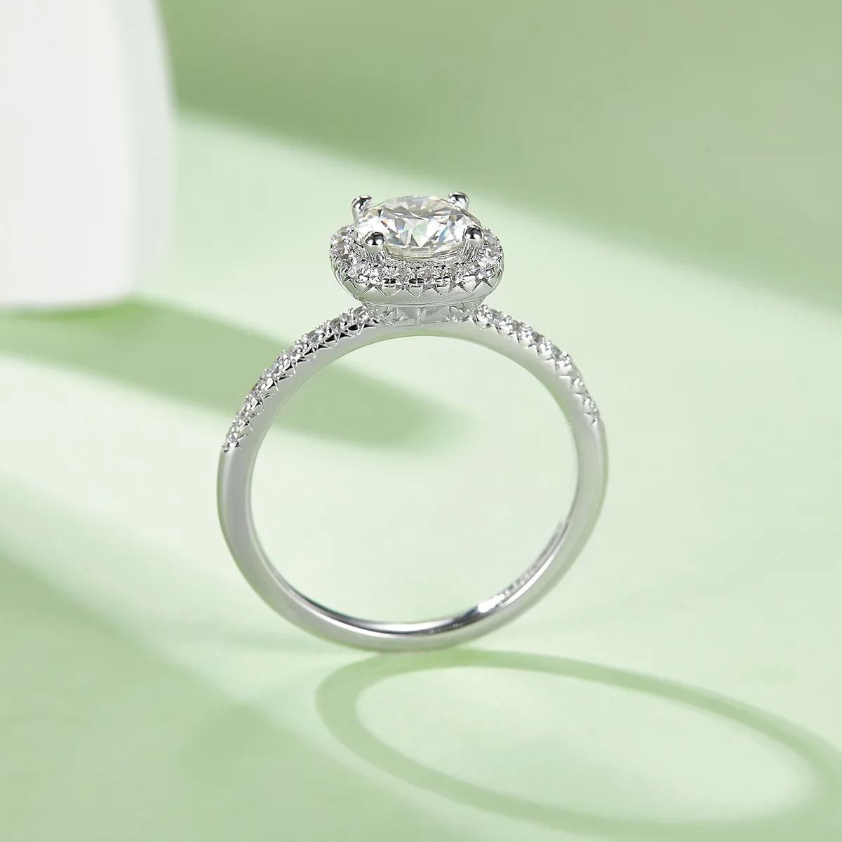 Classic Square Bezel S925 White-Gold-Plated Silver Lab-Grown Diamond Proposal Ring Women's Ring 1ct D