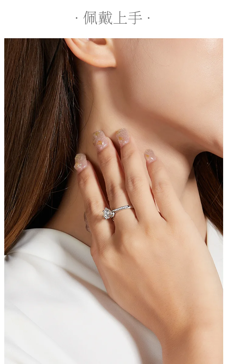 Straight-Band Micro-Pavé Fortune Turns White-Gold-Plated Silver Lab-Grown Diamon