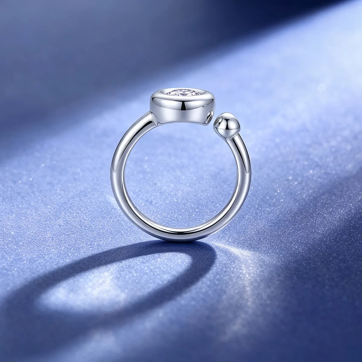 Open Bubble S925 White-Gold-Plated Silver Anniversary Ring Lab-Grown Diamond Women's Ring 1ct D