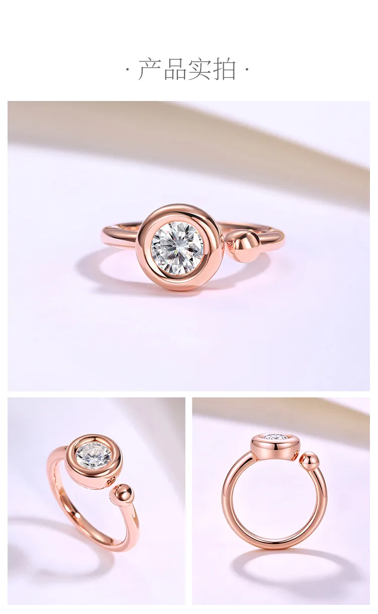 Open Bubble S925 Rose-Gold-Plated Silver Anniversary Ring Lab-Grown Diamond Wome