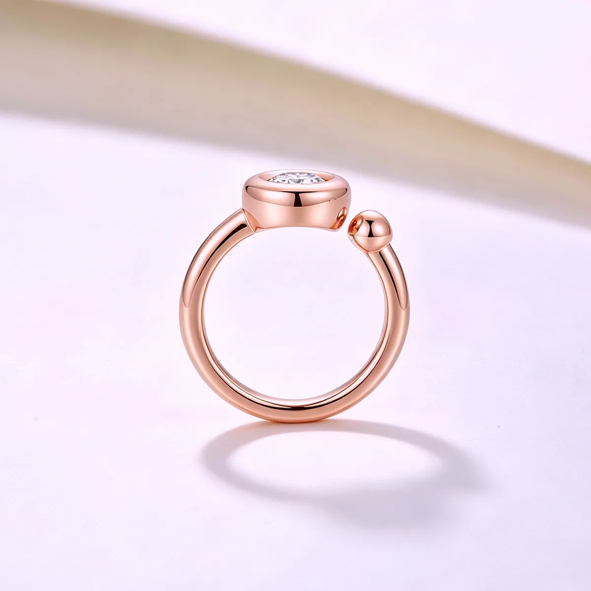 Open Bubble S925 Rose-Gold-Plated Silver Anniversary Ring Lab-Grown Diamond Women's Ring 1ct D