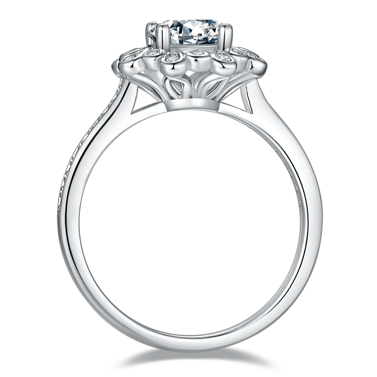 S925 White-Gold-Plated Silver Lab-Grown Diamond Wedding Band Women's Ring 1ct D - P58A