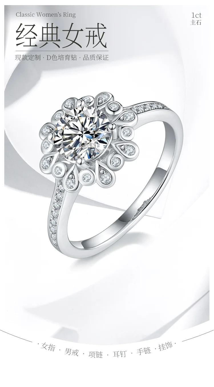 S925 White-Gold-Plated Silver Lab-Grown Diamond Wedding Band Women