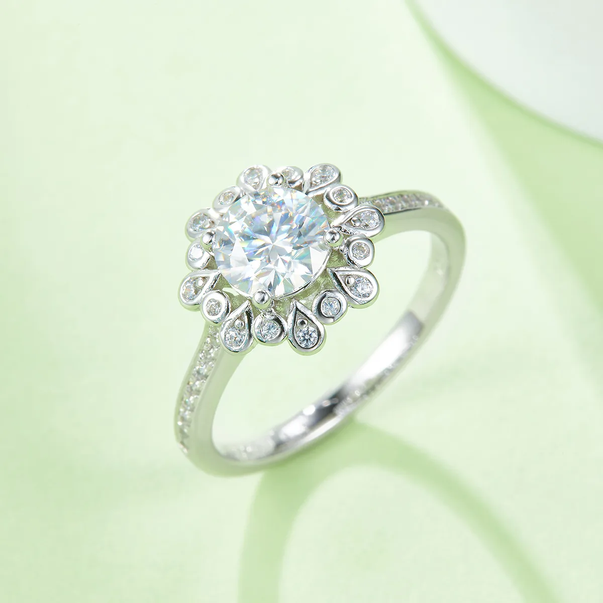 S925 White-Gold-Plated Silver Lab-Grown Diamond Wedding Band Women's Ring 1ct D - P58A
