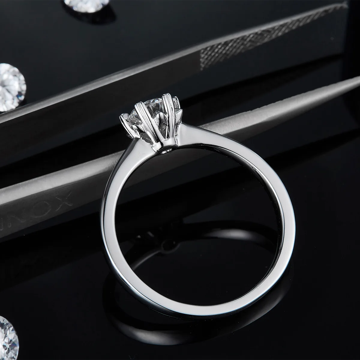 Straight-Band Classic Snowflake S925 White-Gold-Plated Silver Lab-Grown Diamond Wedding Band Women's Ring 0.5ct D