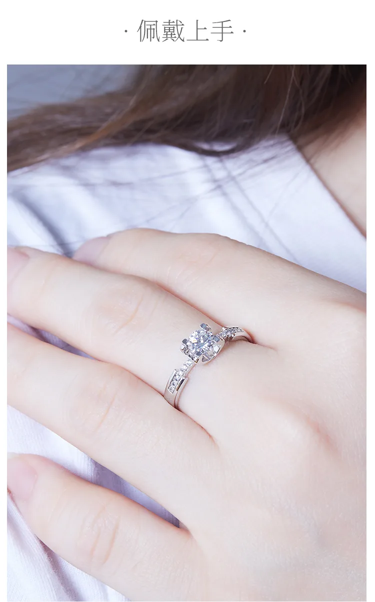 Micro-Pavé Ox Small S925 White-Gold-Plated Silver Lab-Grown Diamond Engagement R