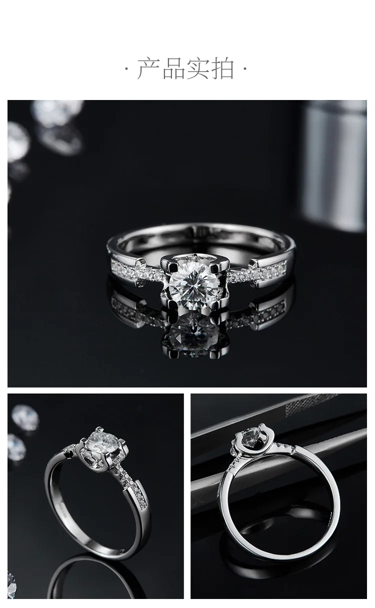 Micro-Pavé Ox Small S925 White-Gold-Plated Silver Lab-Grown Diamond Engagement R