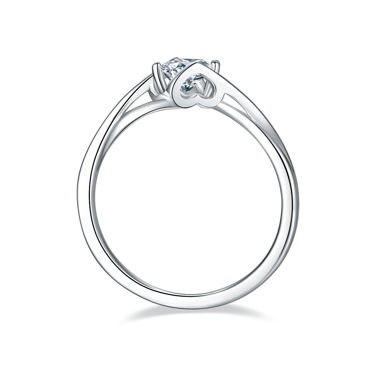 Twisted-Band Angel's Kiss S925 White-Gold-Plated Silver Lab-Grown Diamond Proposal Ring Women's Ring 0.5ct D