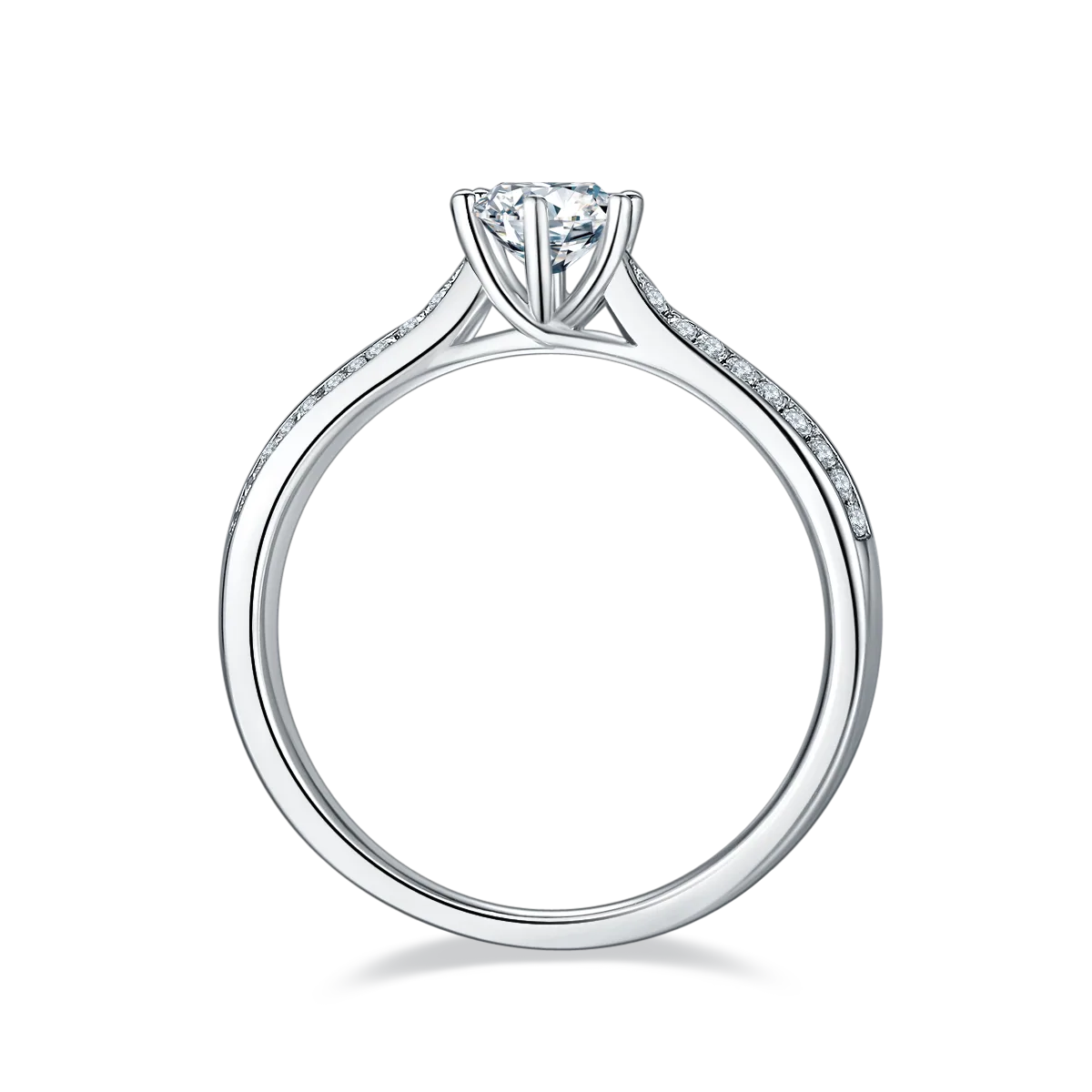 Luxury Pavé Starlight Queen S925 White-Gold-Plated Silver Lab-Grown Diamond Engagement Ring Women's Ring 0.5ct D
