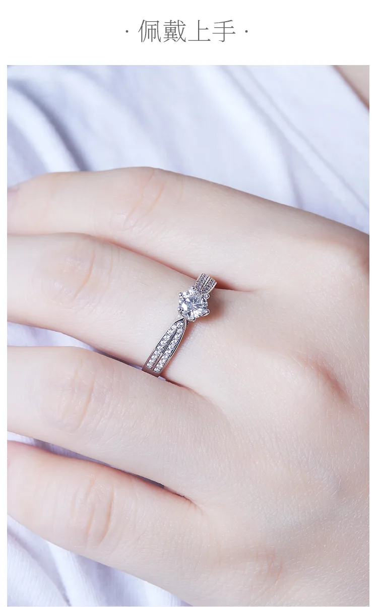 Luxury Pavé Starlight Queen S925 White-Gold-Plated Silver Lab-Grown Diamond Enga