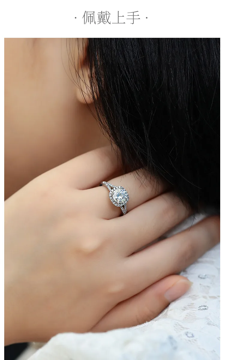 Double-Band Square Bezel S925 White-Gold-Plated Silver Lab-Grown Diamond Engagem