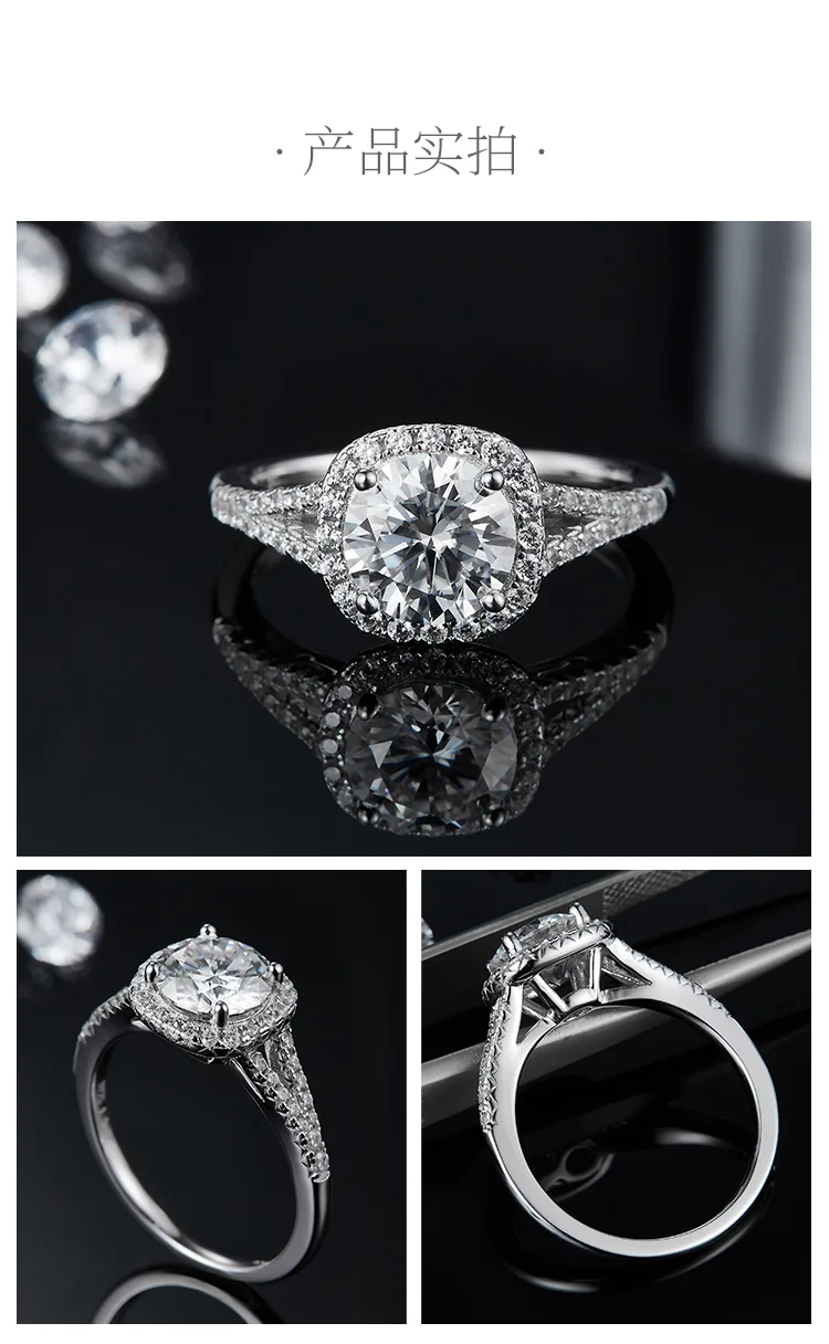 Double-Band Square Bezel S925 White-Gold-Plated Silver Lab-Grown Diamond Engagem