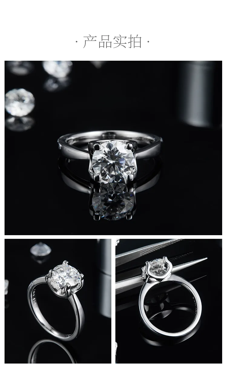 Classic Ox S925 White-Gold-Plated Silver Lab-Grown Diamond Wedding Band Women