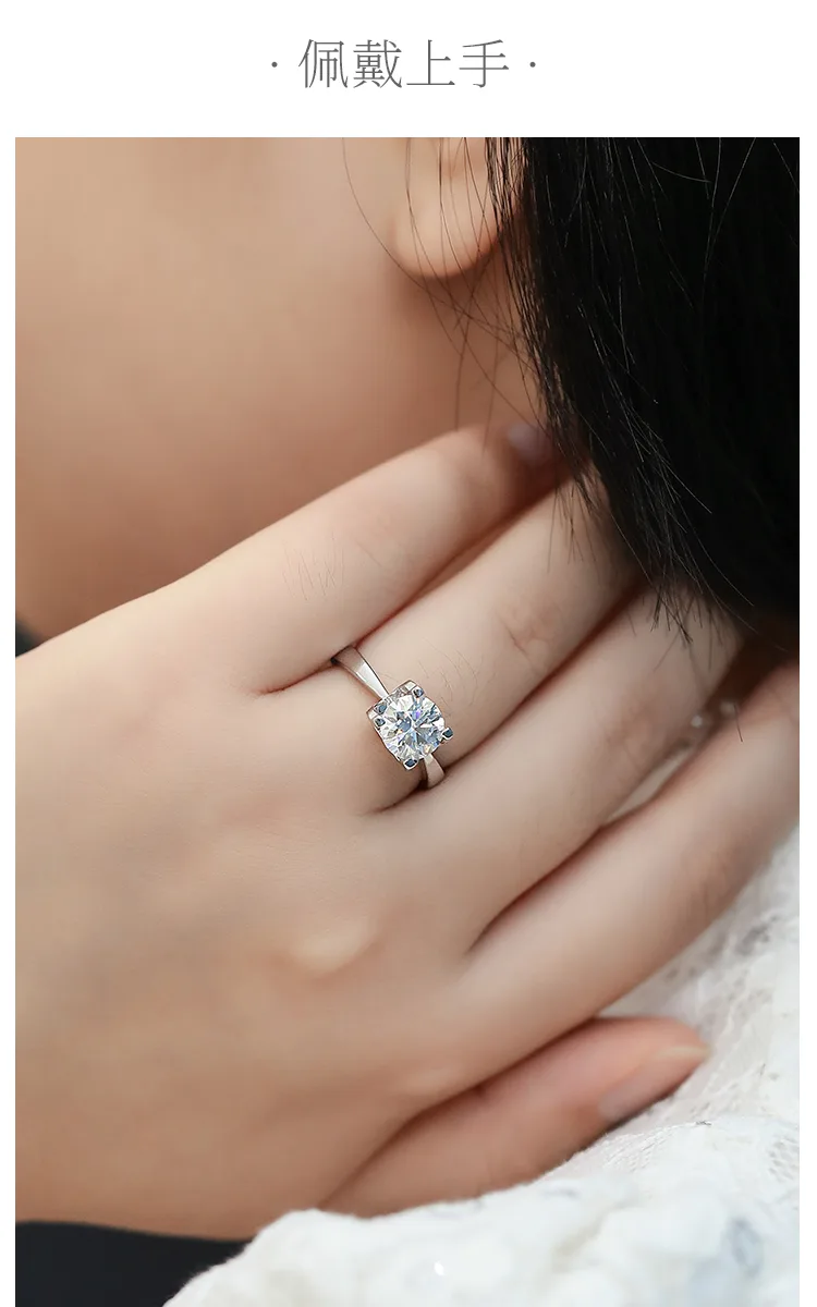 Classic Ox S925 White-Gold-Plated Silver Lab-Grown Diamond Wedding Band Women