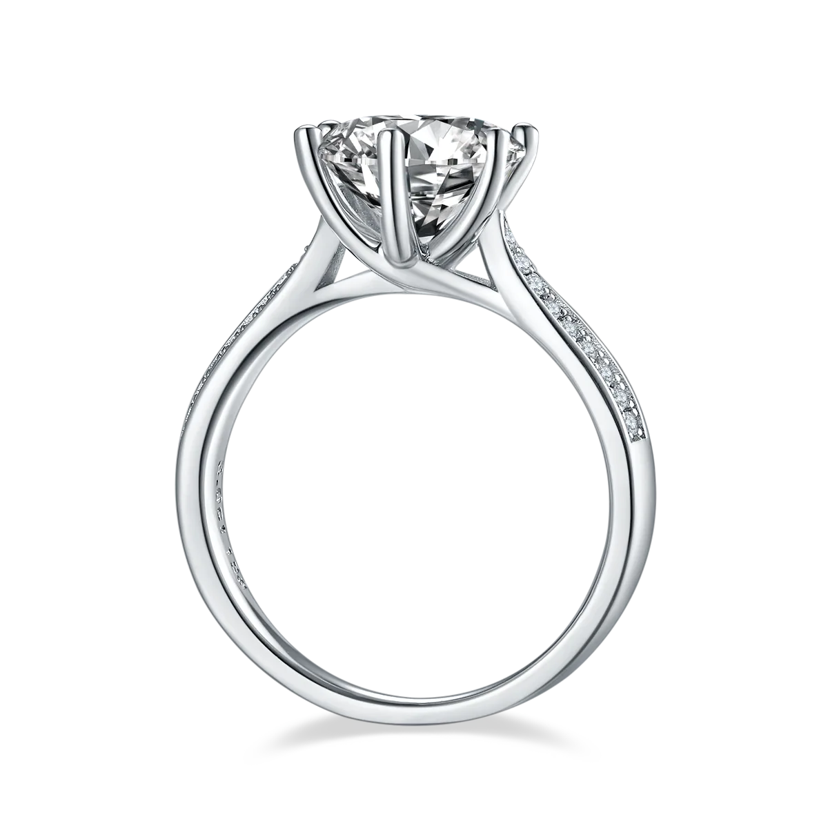 Starlight Queen S925 White-Gold-Plated Silver Lab-Grown Diamond Engagement Ring Women's Ring 3.0ct D