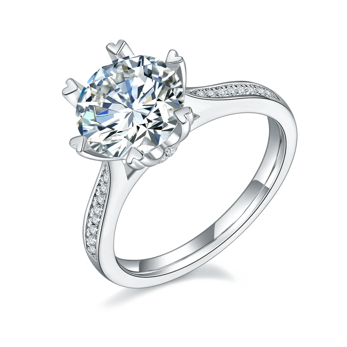 Fortune Turns S925 White-Gold-Plated Silver Lab-Grown Diamond Wedding Band Women's Ring 3.0ct D