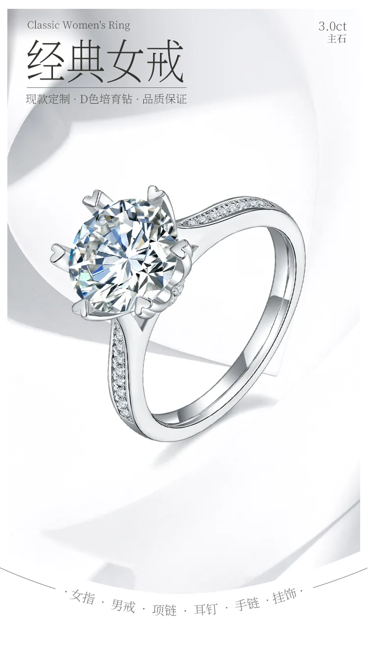 Fortune Turns S925 White-Gold-Plated Silver Lab-Grown Diamond Wedding Band Women
