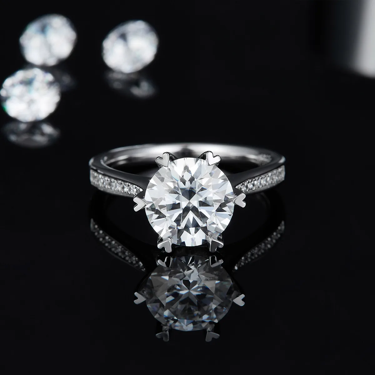 Fortune Turns S925 White-Gold-Plated Silver Lab-Grown Diamond Wedding Band Women's Ring 3.0ct D