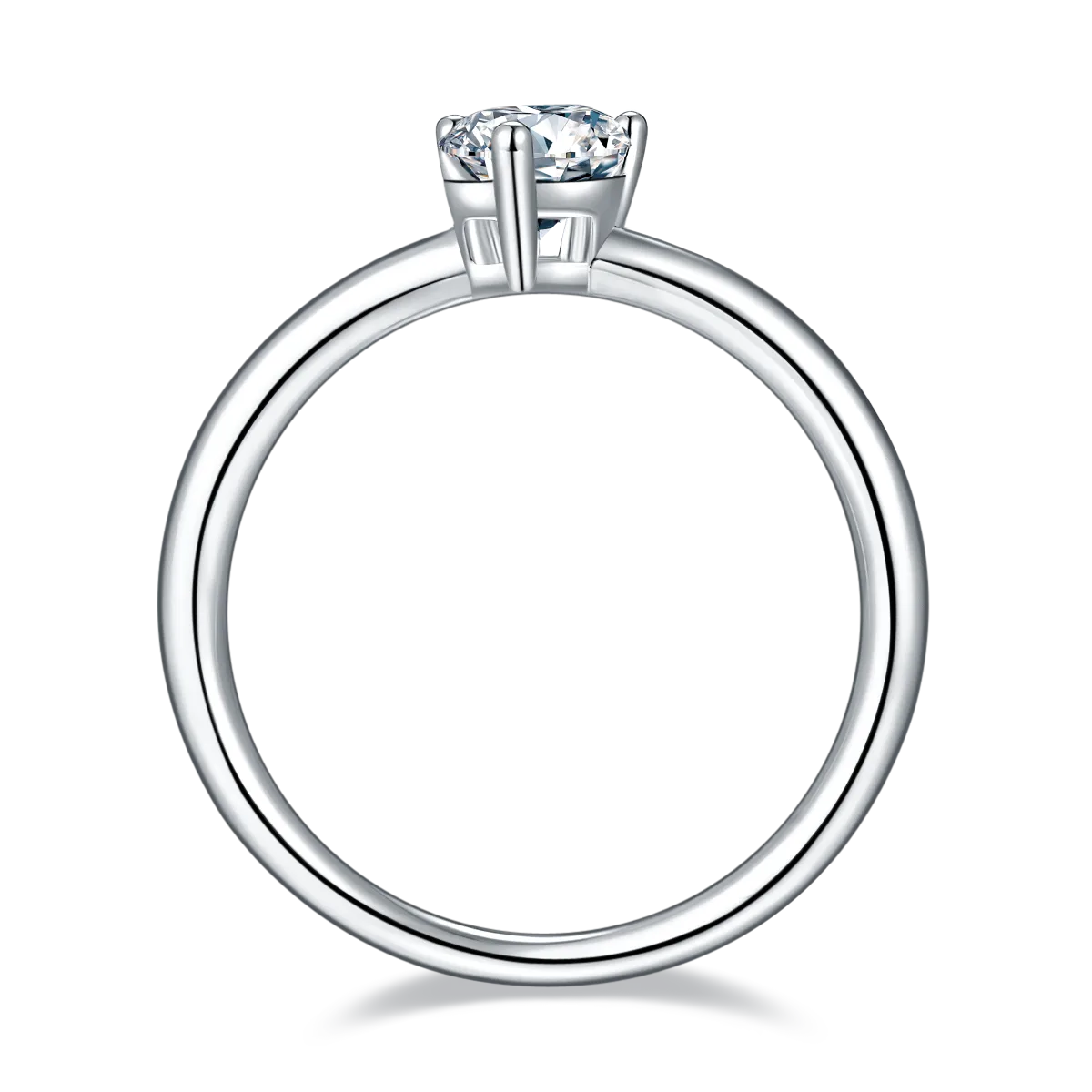 Classic Pear S925 White-Gold-Plated Silver Lab-Grown Diamond Wedding Band Women's Ring 1.0ct D