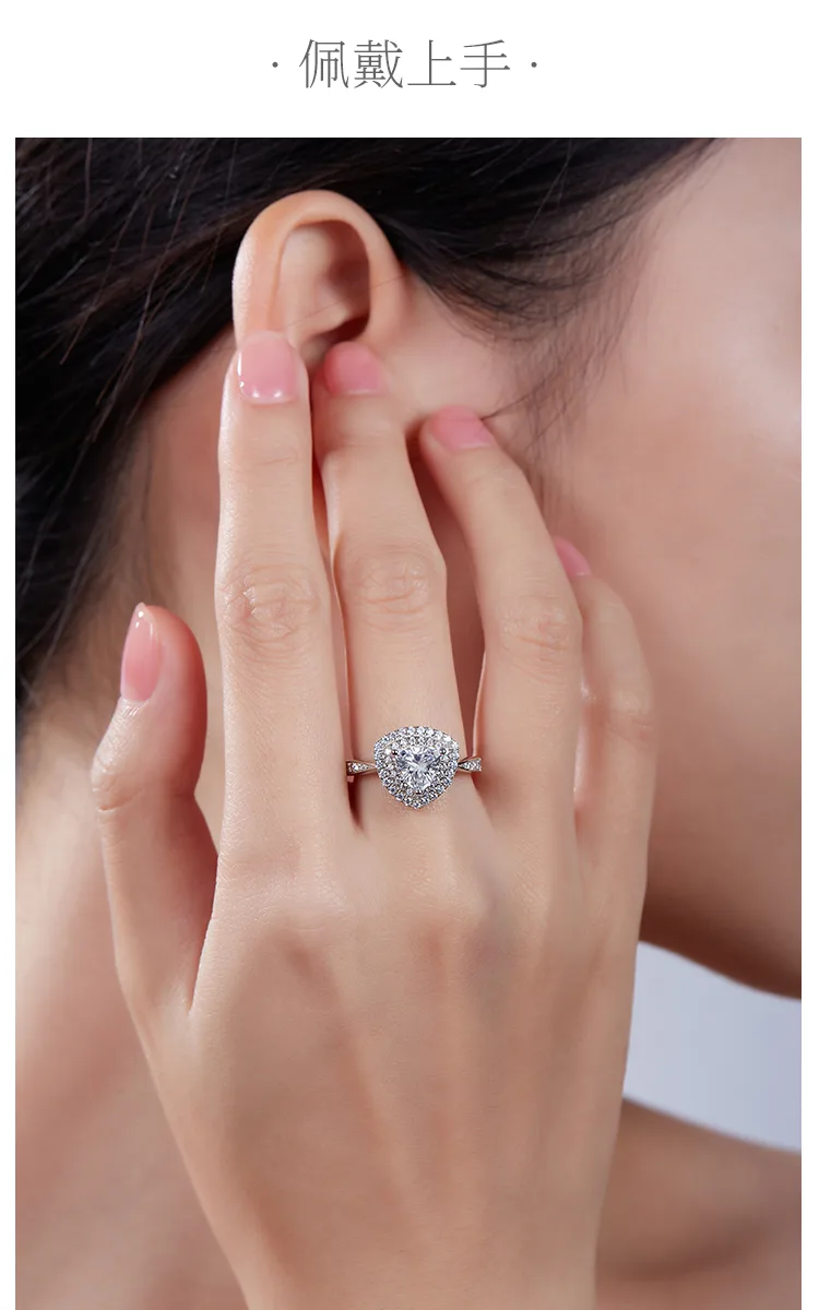 Luxury Pavé Trilliant S925 White-Gold-Plated Silver Lab-Grown Diamond Engagement