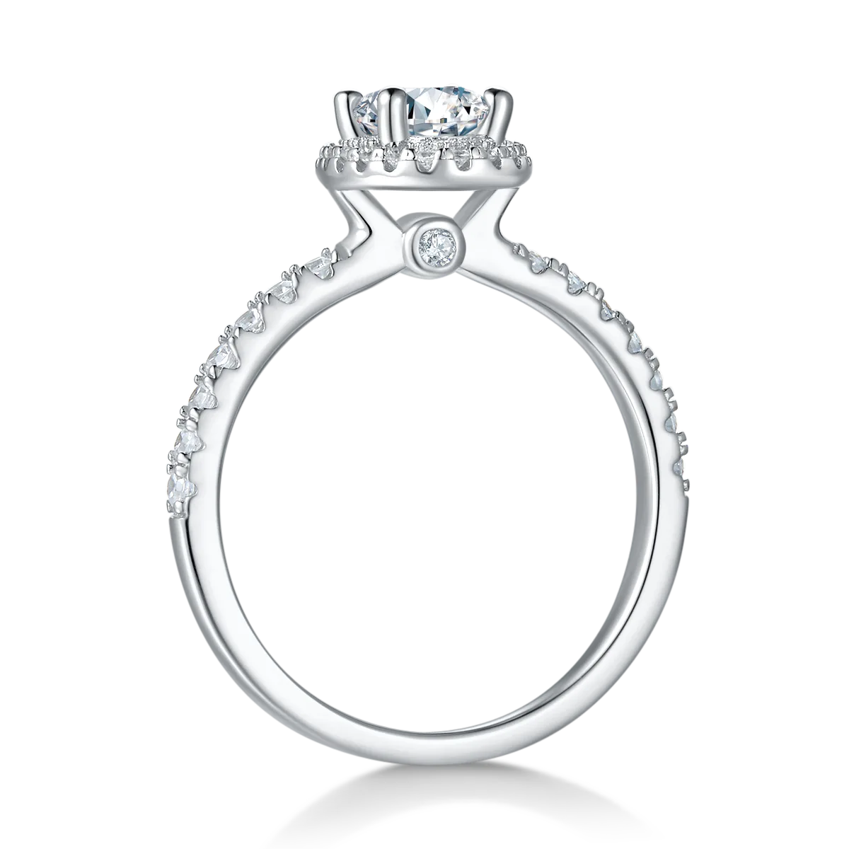 Light Luxury Oval S925 White-Gold-Plated Silver Lab-Grown Diamond Wedding Band Women's Ring 1.0ct D