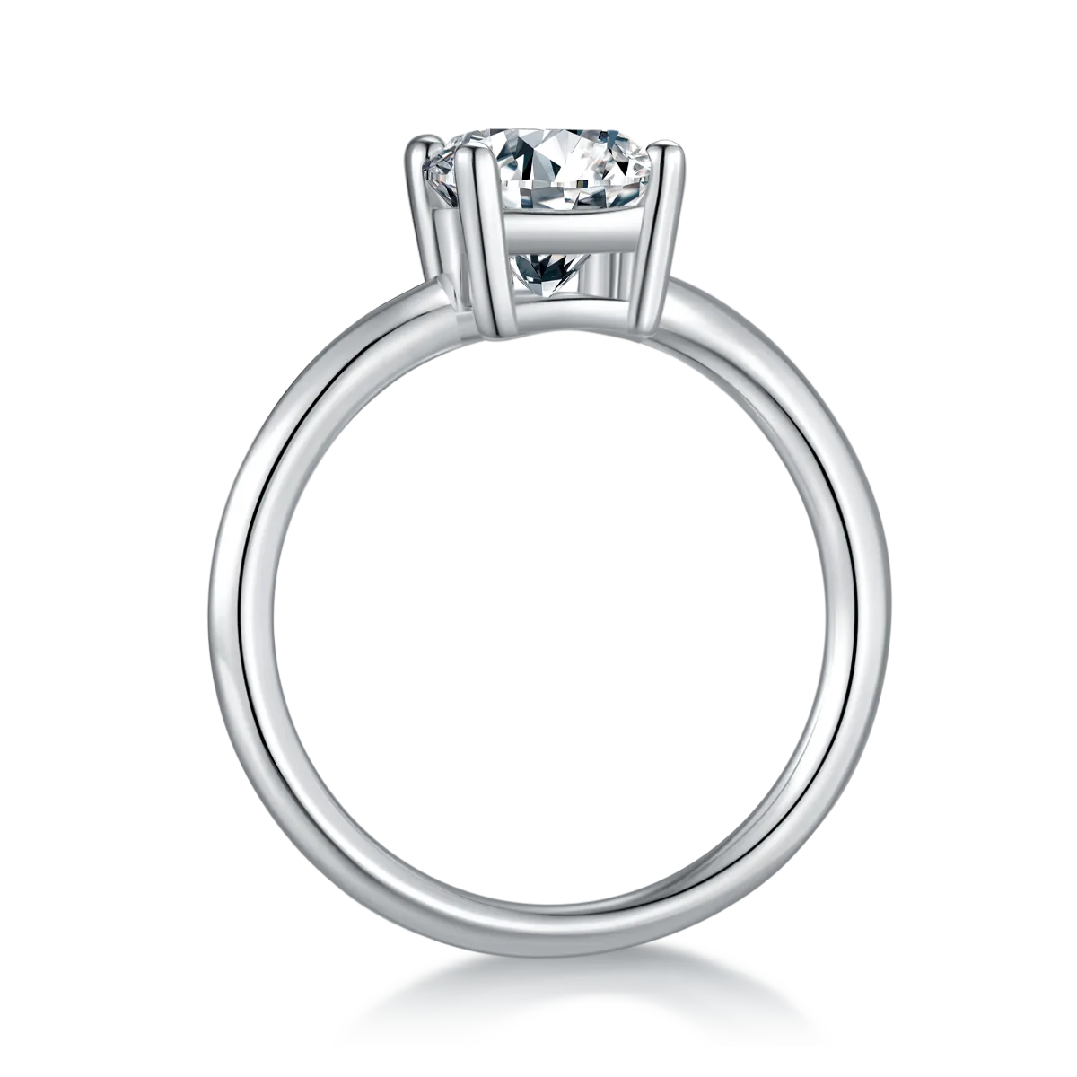 Classic Oval S925 White-Gold-Plated Silver Lab-Grown Diamond Proposal Ring Women's Ring 3.0ct D