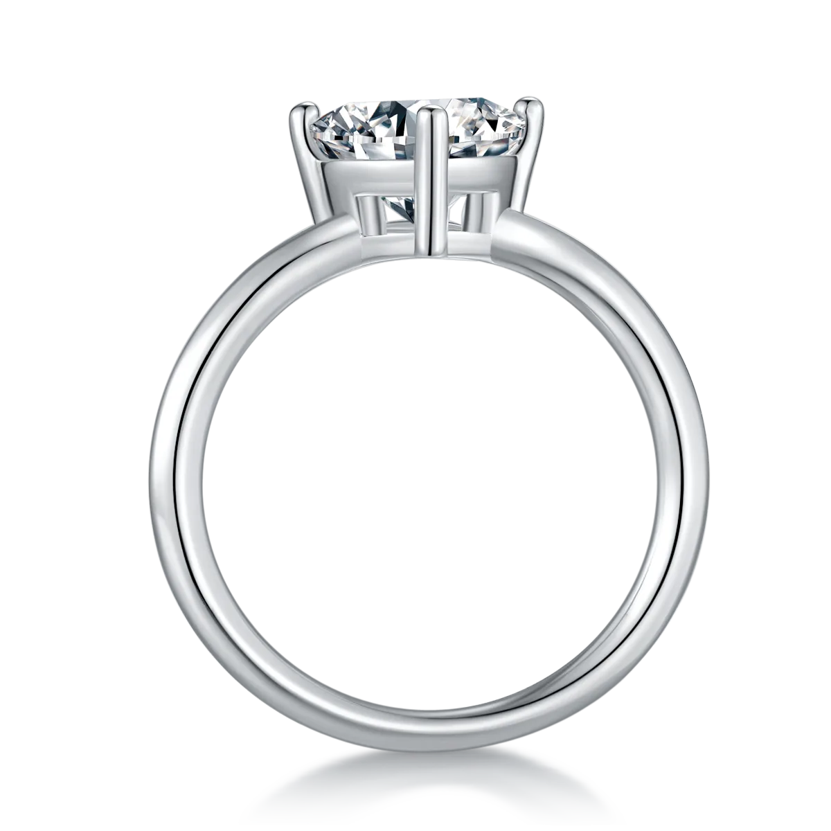 Classic Trilliant S925 White-Gold-Plated Silver Lab-Grown Diamond Engagement Ring Women's Ring 3.0ct D