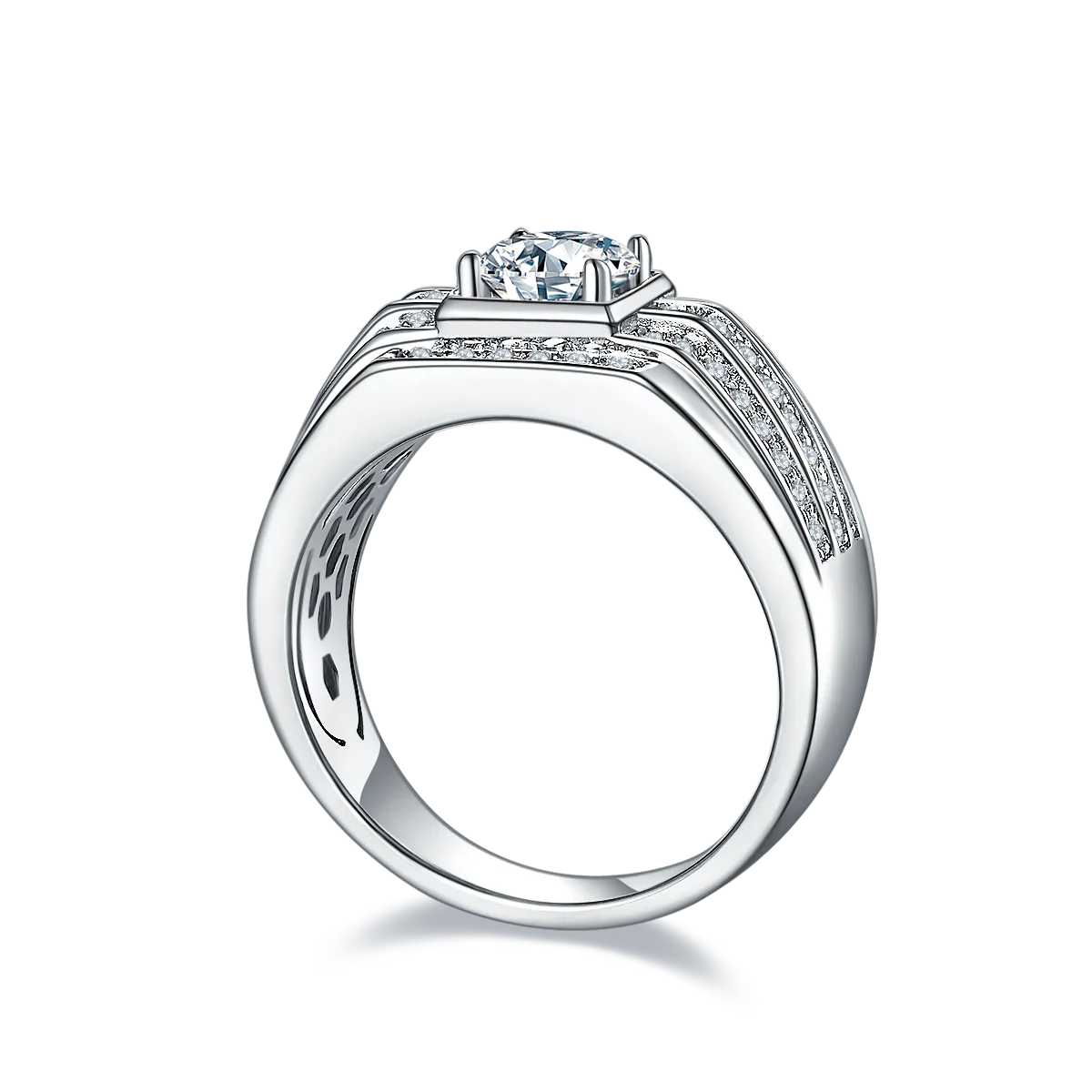 S925 White-Gold-Plated Silver Lab-Grown Diamond Men