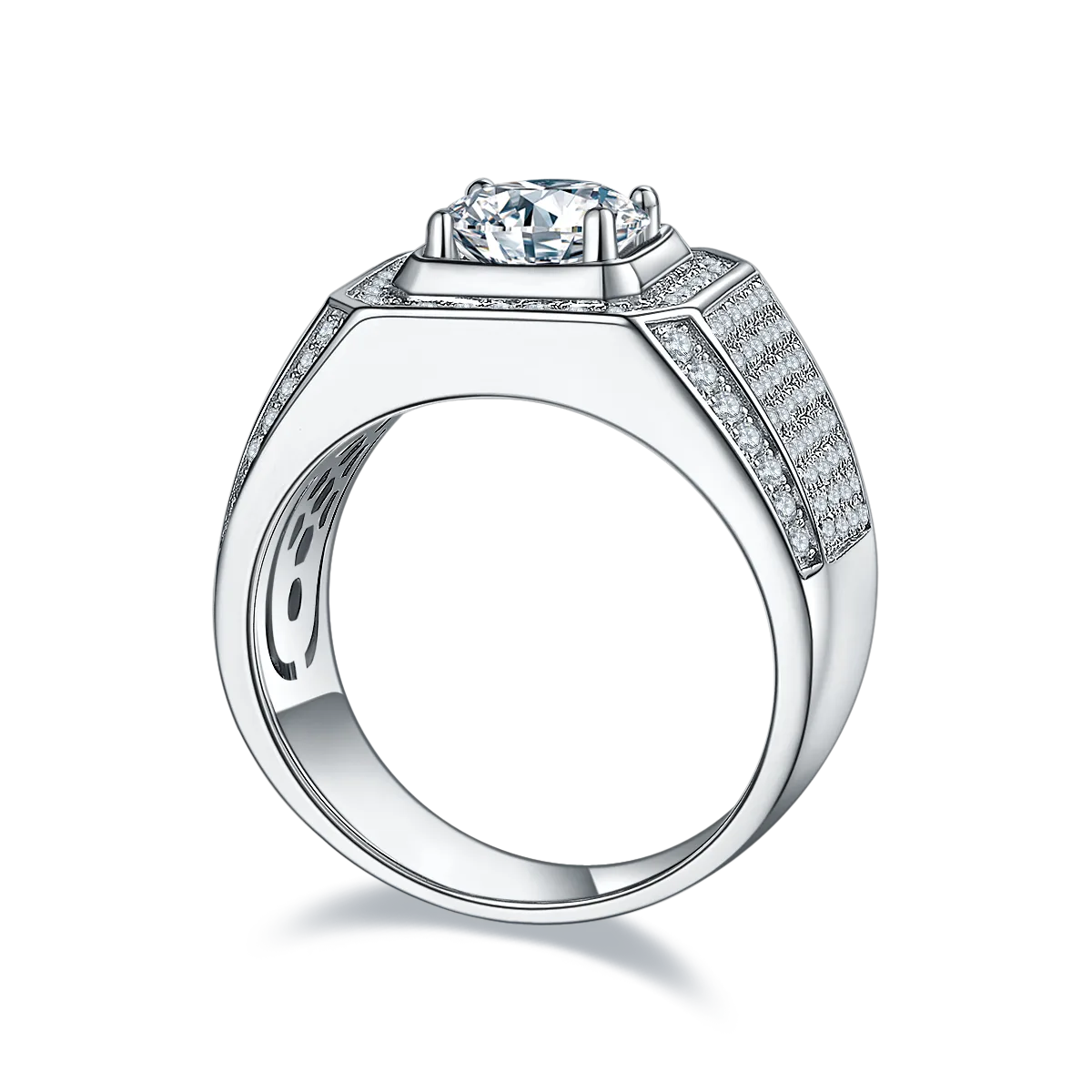 S925 White-Gold-Plated Silver Lab-Grown Diamond Men
