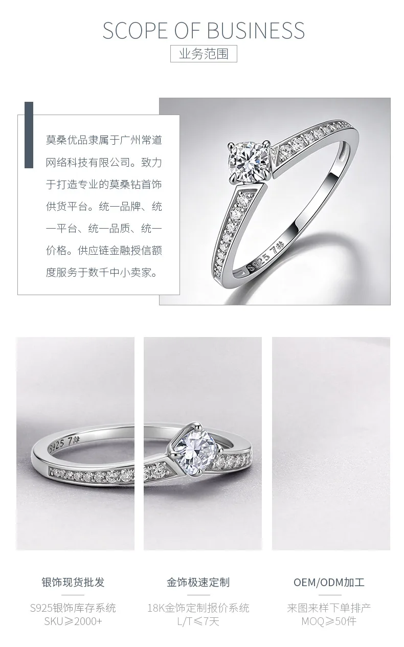 R55122 Silver 18K White Gold Cushion Moissanite Minimalist Proposal Ring 0.48ct 