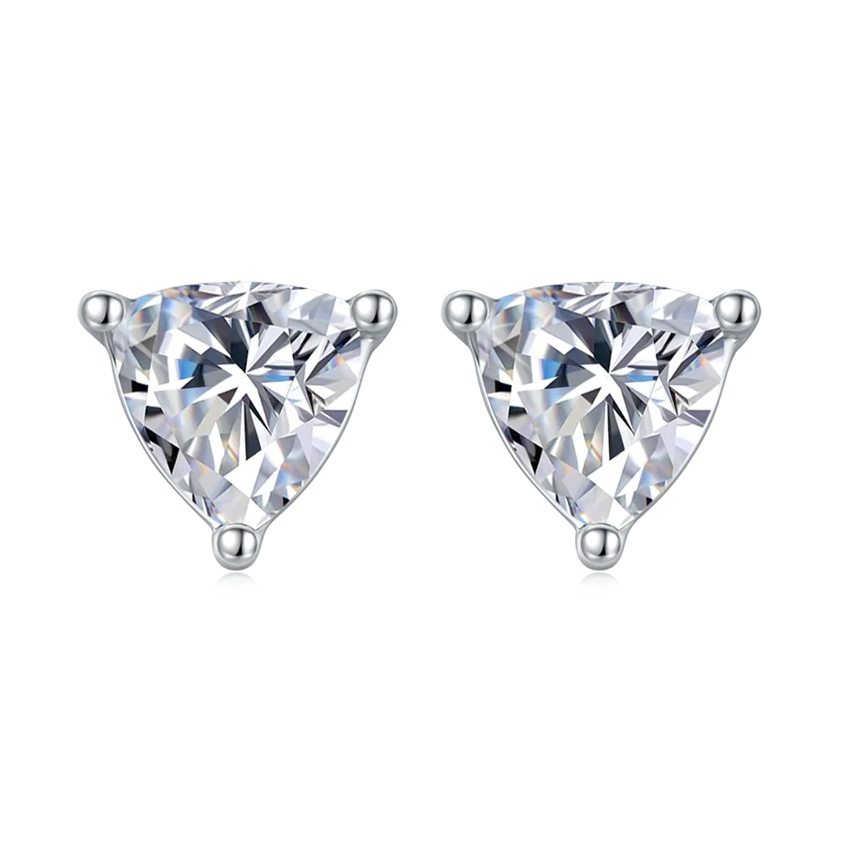 Classic Trilliant S925 White-Gold-Plated Silver Lab-Grown Diamond 1-3ct