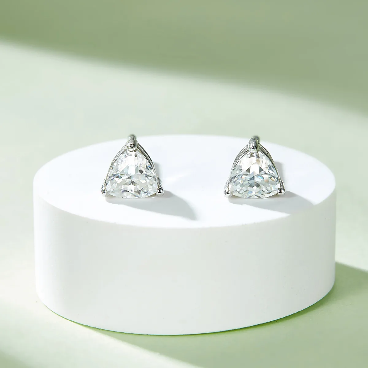 Classic Trilliant S925 White-Gold-Plated Silver Lab-Grown Diamond 1-3ct