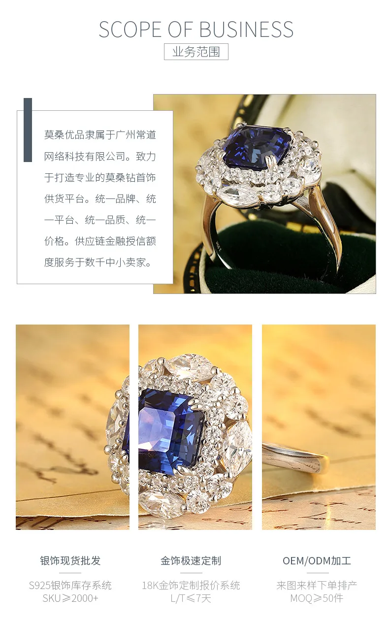 R100434 S925 Silver 18K White Gold Asscher Lab-Grown Gemstone Deluxe Wedding Ban