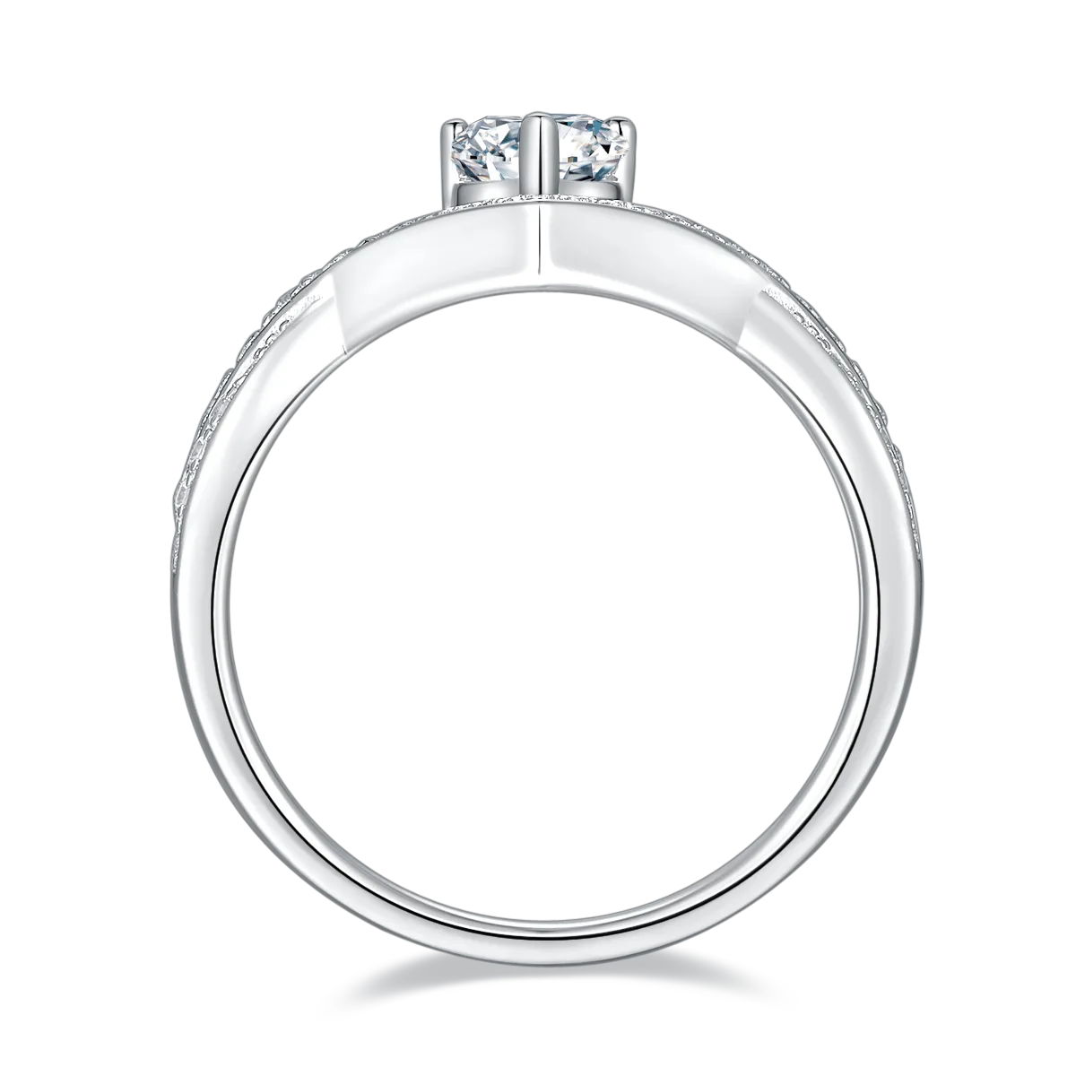 V Teardrop S925 White-Gold-Plated Silver Lab-Grown Diamond Women