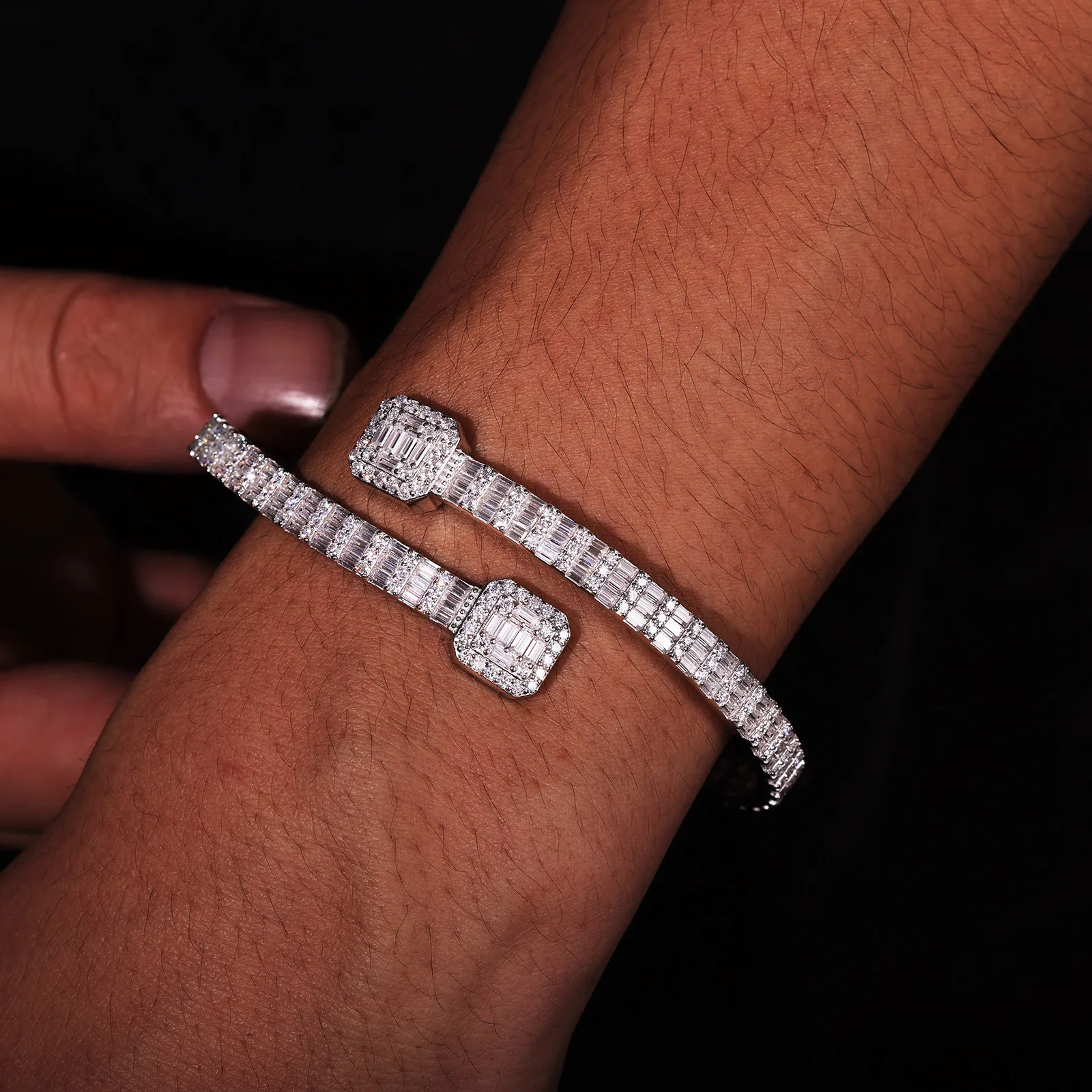 TQB0039 S925 Silver 18K White Gold Full Pavé Moissanite Hip-Hop 13.1ct